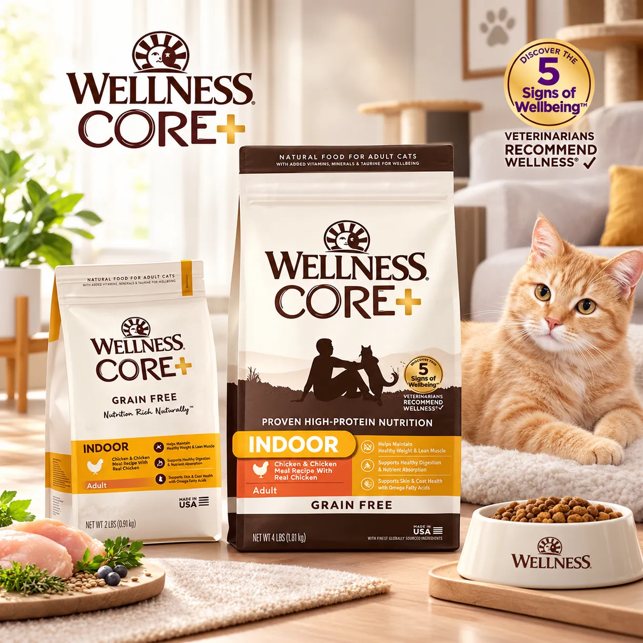 Wellness Core อาหารแมวเม็ด สูตร Indoor