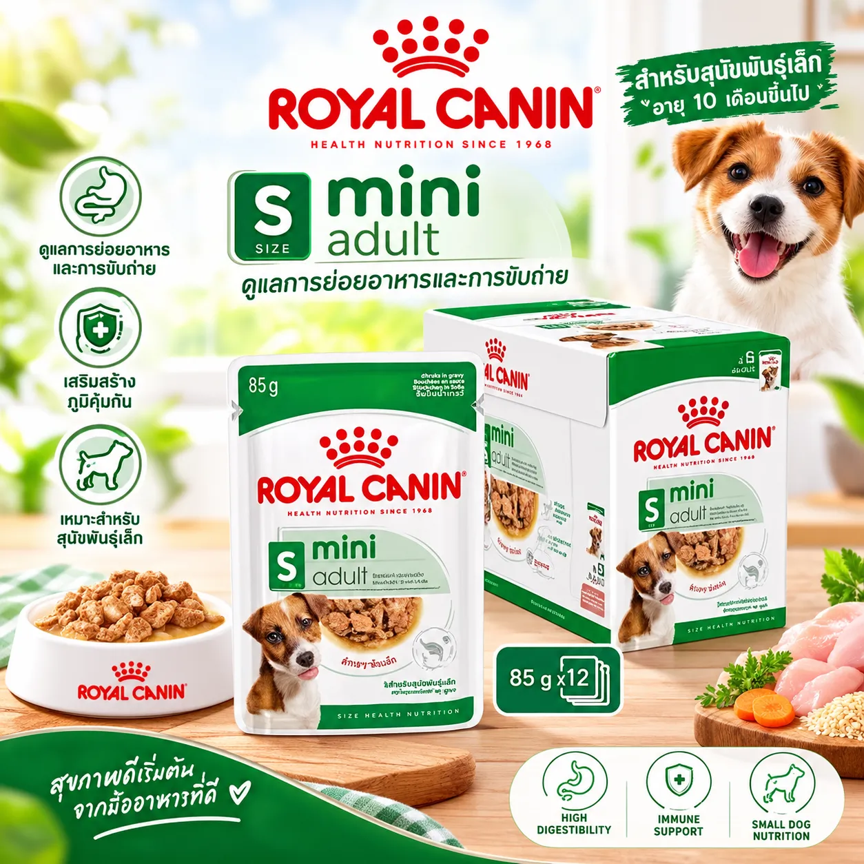 Royal Canin Pouch อาหารเปียกสุนัข สูตร Mini Adult สำหรับสุนัขโตพันธุ์เล็ก 85g