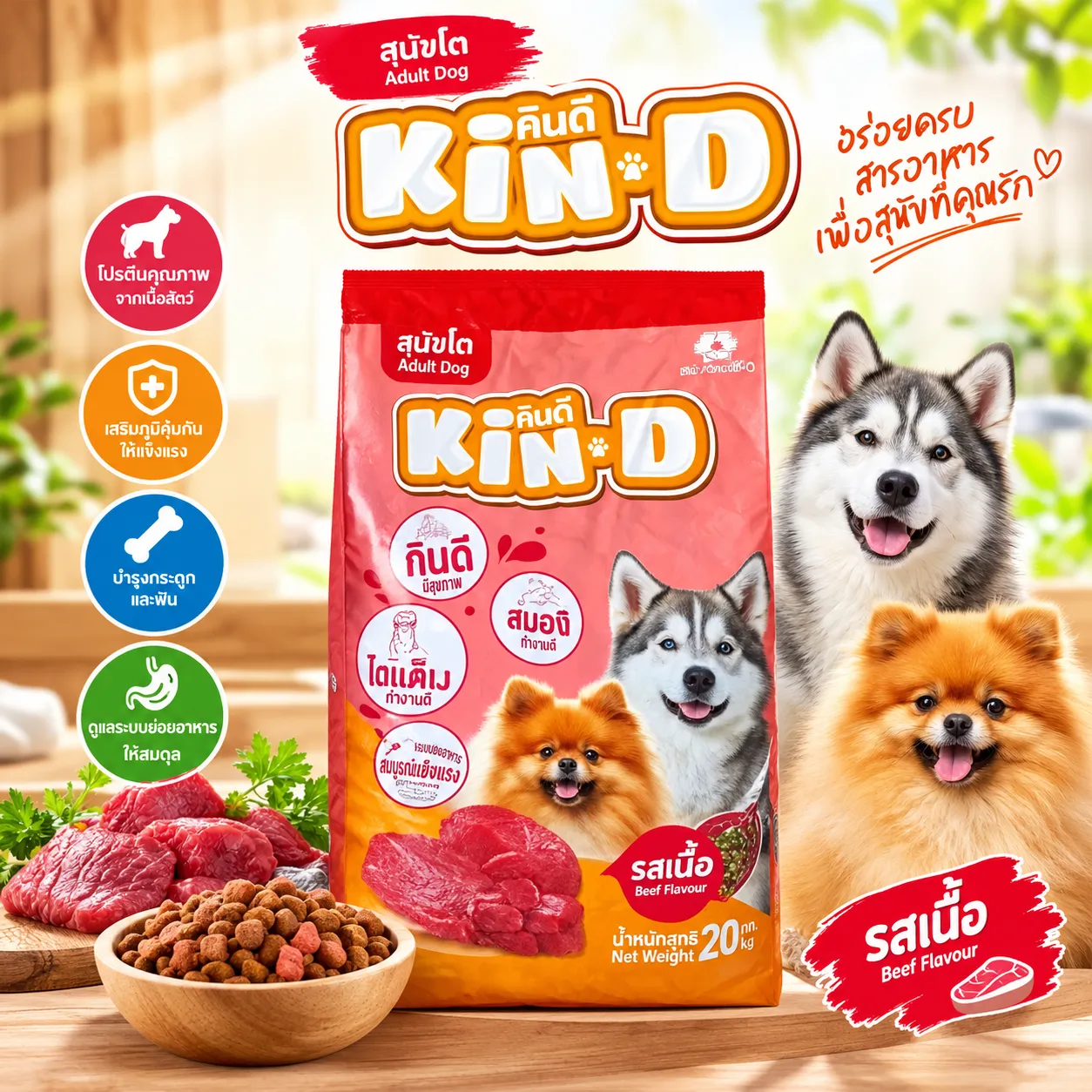 Kin D อาหารสุนัขโต