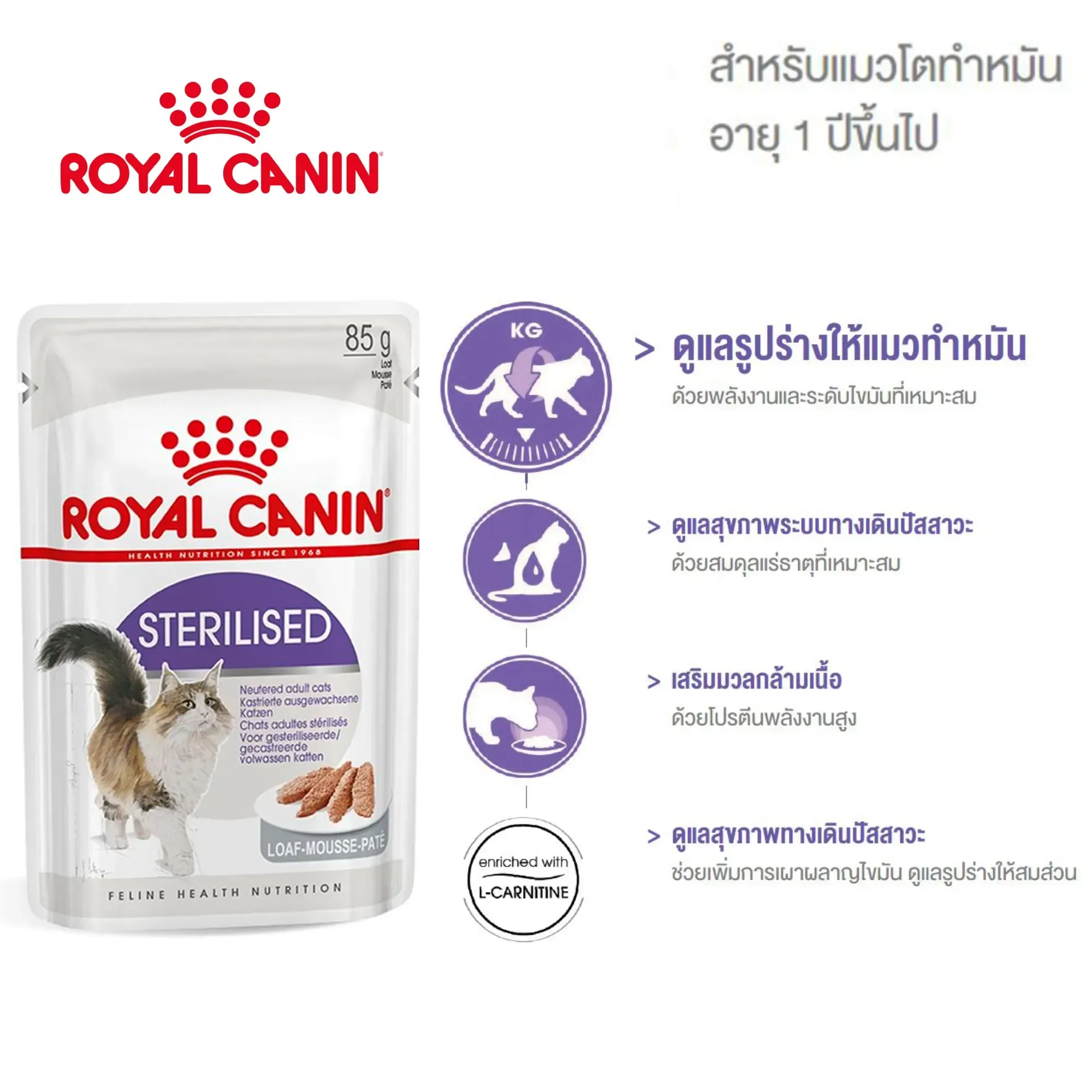 Royal Canin Pouch อาหารเปียกแมวซอง สูตร Sterilised 85 g