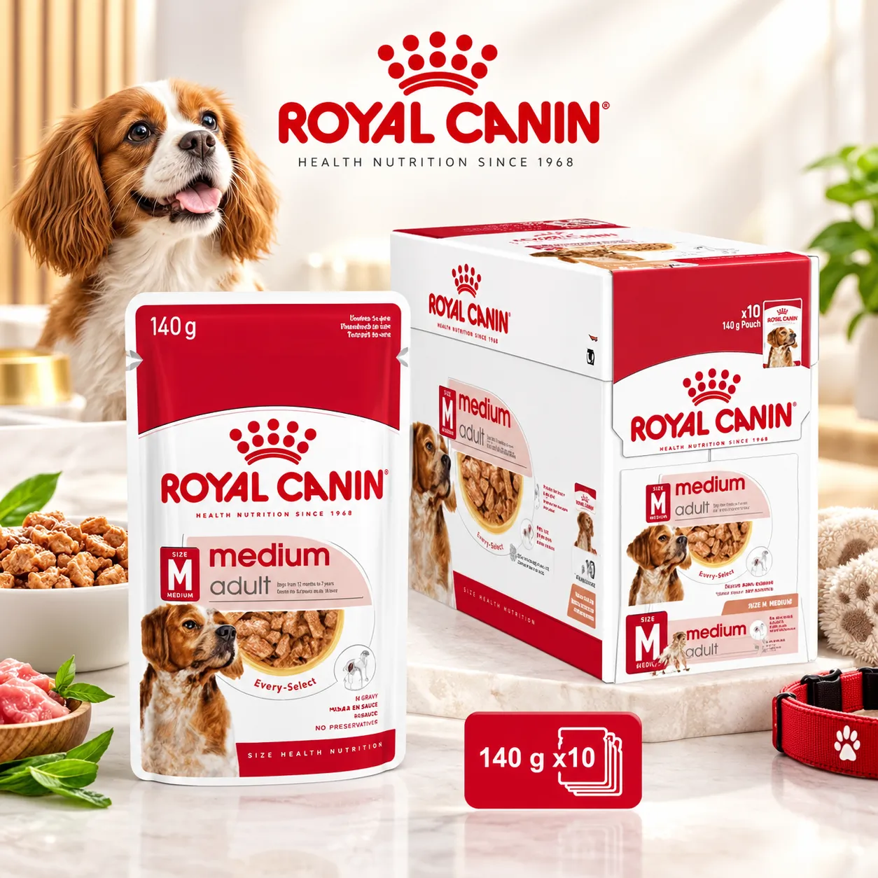 Royal Canin Pouch อาหารเปียกสุนัข สูตร Medium Adult สำหรับสุนัขโตพันธุ์กลาง 140 g