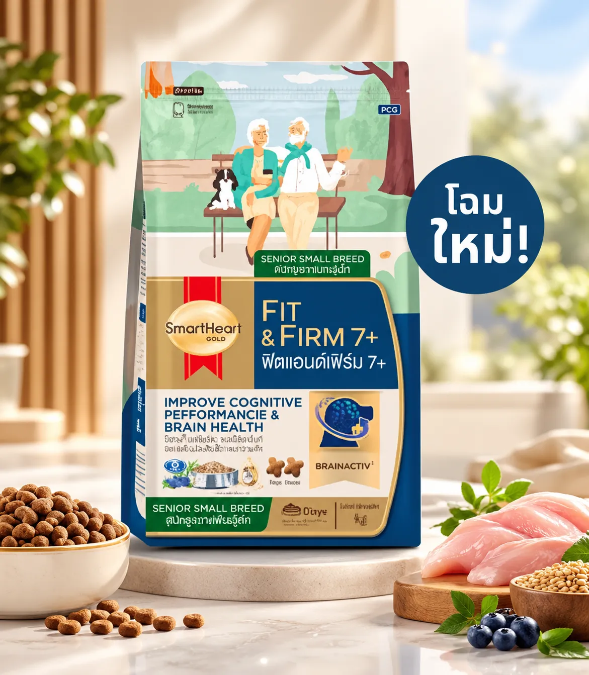 Smartheart Gold Fit & Firm 7+ อาหารเม็ดสำหรับสุนัขโตพันธุ์เล็กสูงวัย 7 ปีขึ้นไป
