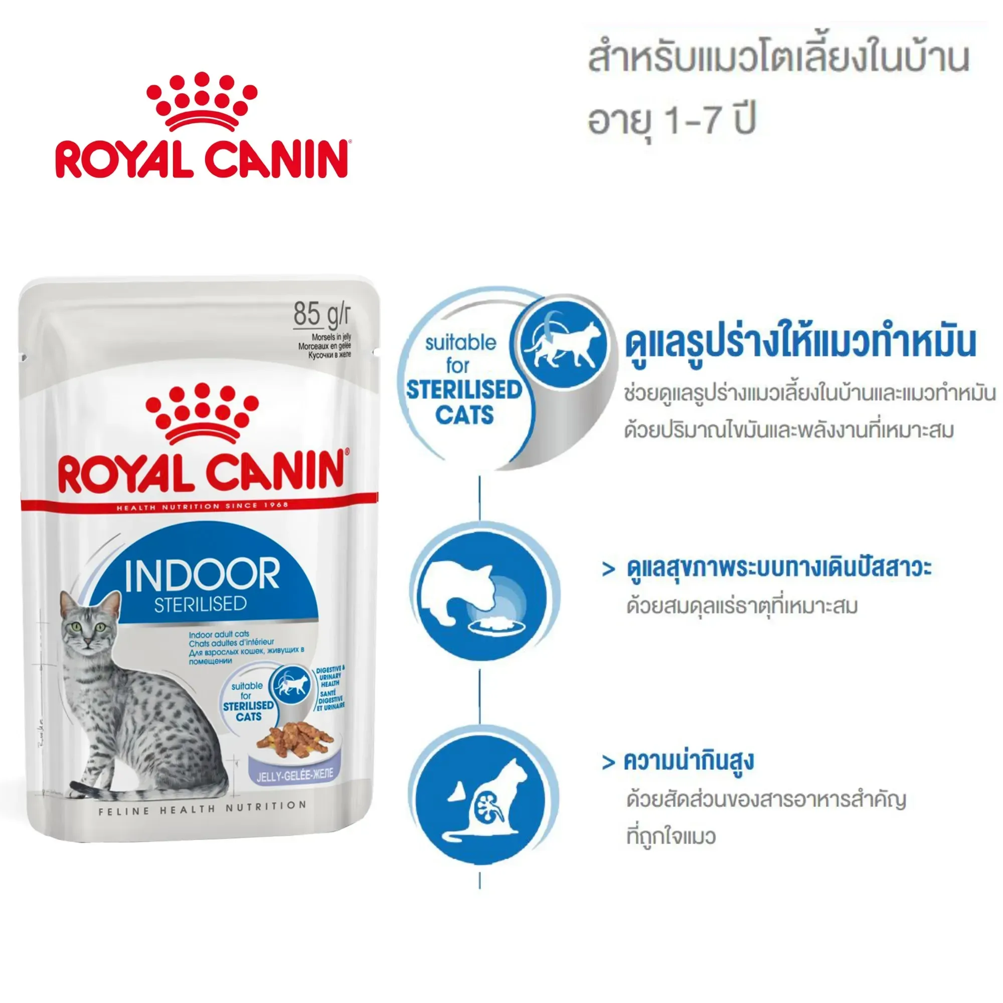 Royal Canin Pouch อาหารเปียกแมวซอง สูตร Indoor 85 g