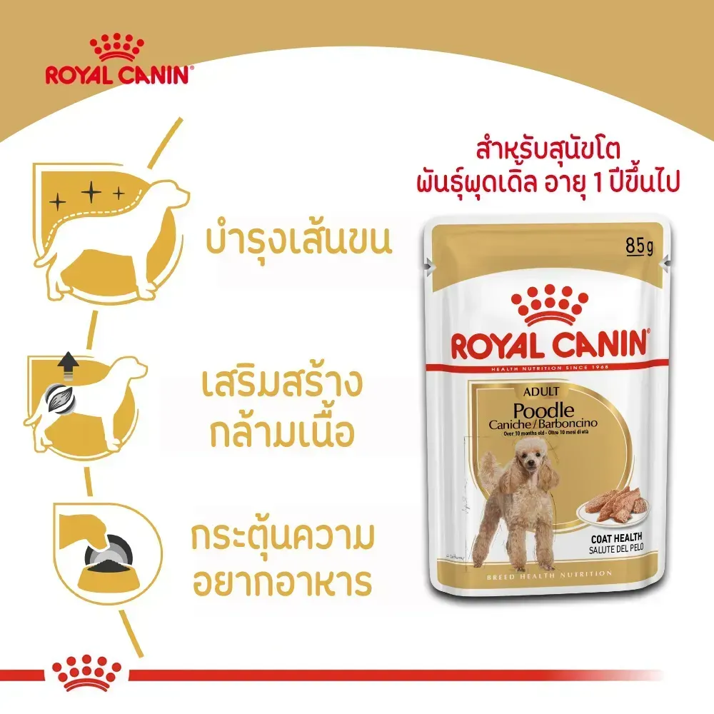 Royal Canin Pouch อาหารเปียกสุนัข สูตร Poodle Loaf สุนัขพันธุ์พุดเดิ้ล 85 g