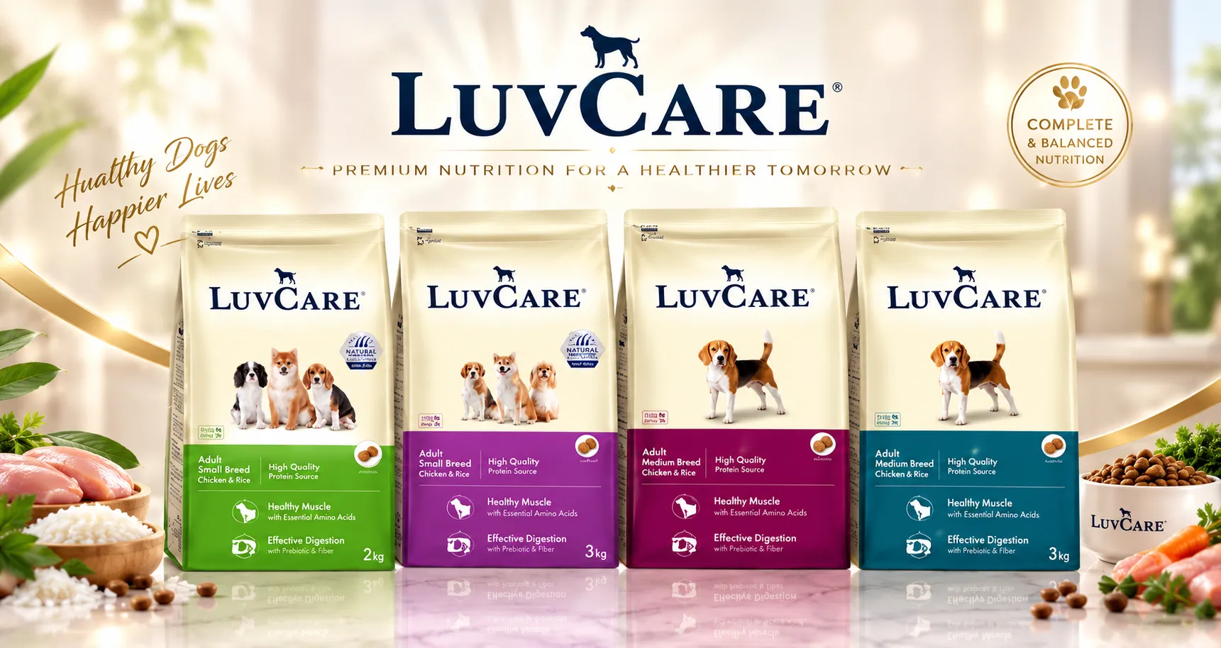 Luvcare Adult Medium Breed อาหารเม็ด สำหรับสุนัขโตพันธุ์กลาง