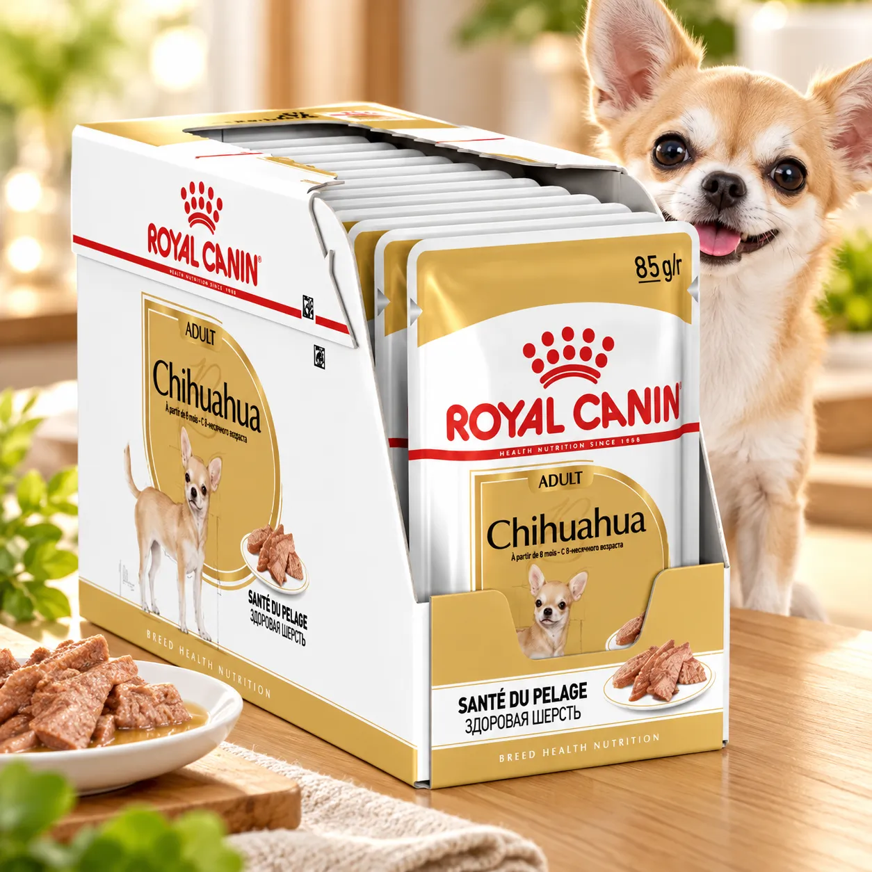 Royal Canin Pouch อาหารเปียกสุนัข สูตร Chihuahua Loaf สำหรับสุนัขโตพันธุ์ชิวาวา 85 g