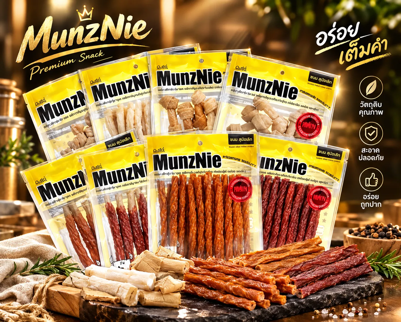 Munznie ขนมสุนัขคละแบบ