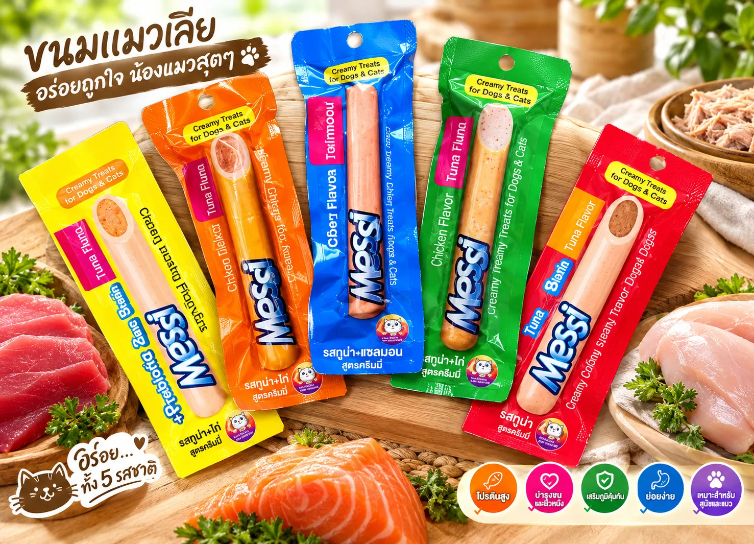 Messi ไส้กรอกสเตอริไลซ์ สำหรับสุนัข 40g.