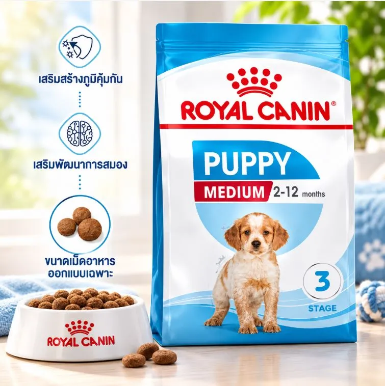 Royal Canin Medium Puppy อาหารสำหรับลูกสุนัขพันธุ์กลาง